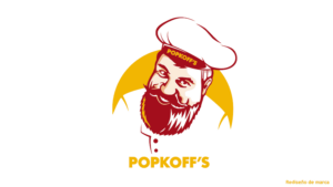 rediseño marca popkoff's sobre fondo blanco