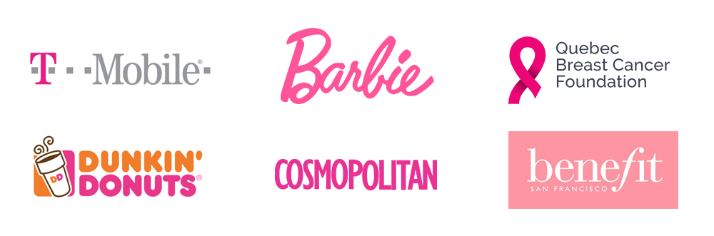 logotipos y marcas color rosa tmobile barbie quebec dunkin donuts cosmopolitan benefit