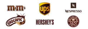 logotipos y marcas color marron m&m ups nespresso chocapic hersheys the coffee bean