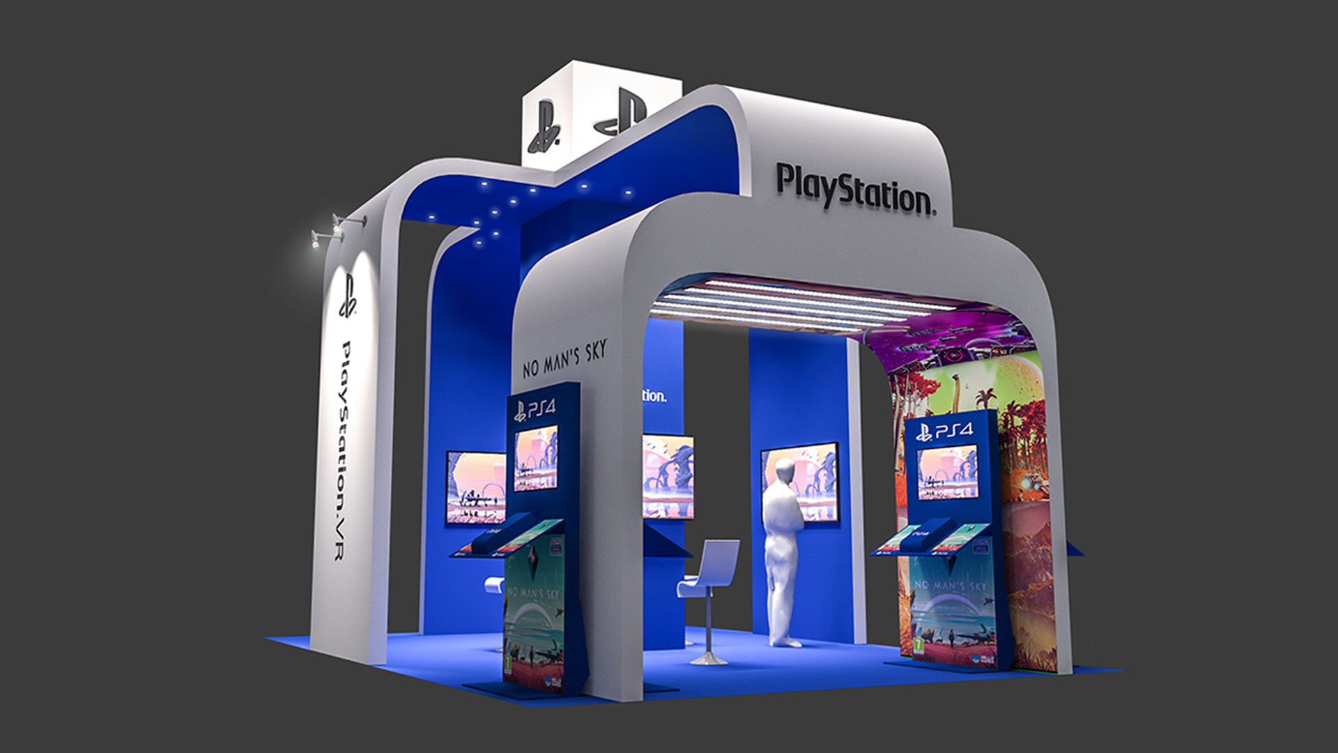 Diseño de stand 3D para Playstation.